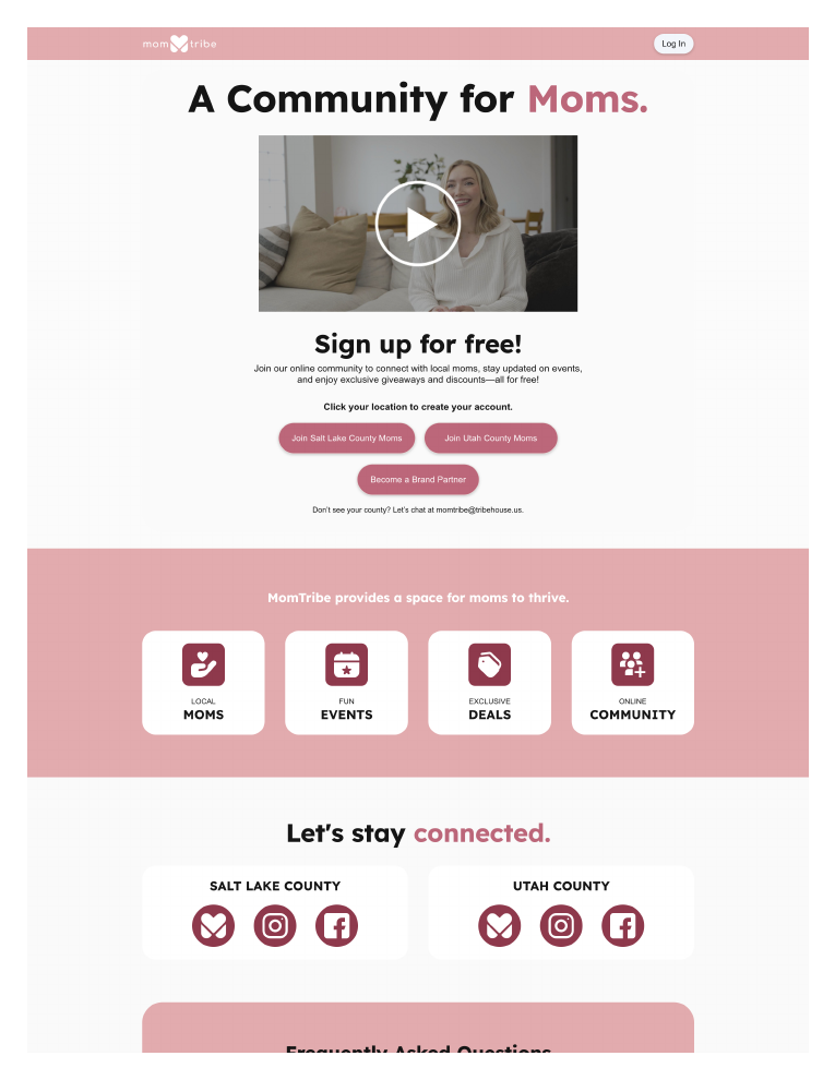 The old MomTribe website